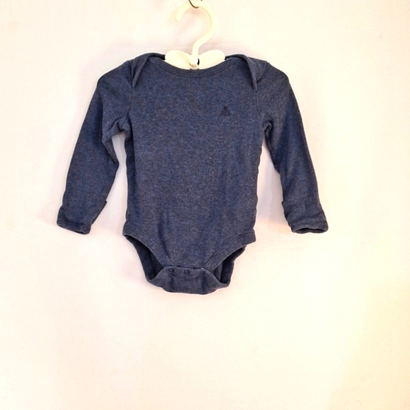 Baby Gap Organic My First Favorites 3-6 M Long Sleeve Onesie Dark Blue - Picture 1 of 9